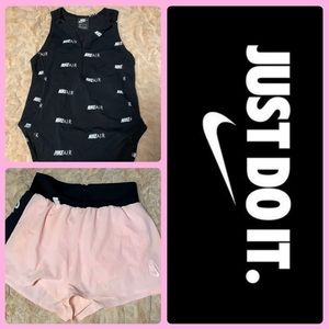 Nike body suit with and gym shorts!